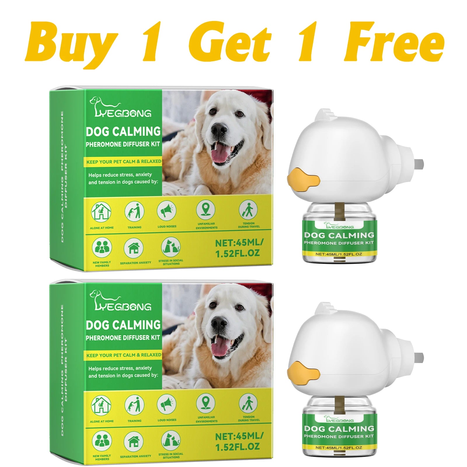Dog Calming Diffuser Kit Relaxing Anti Anxiety Relief New Environment Stress Preventing Urinary Incontinence Pet Soothing Liquid Qme Buy 1 Get 1 Free