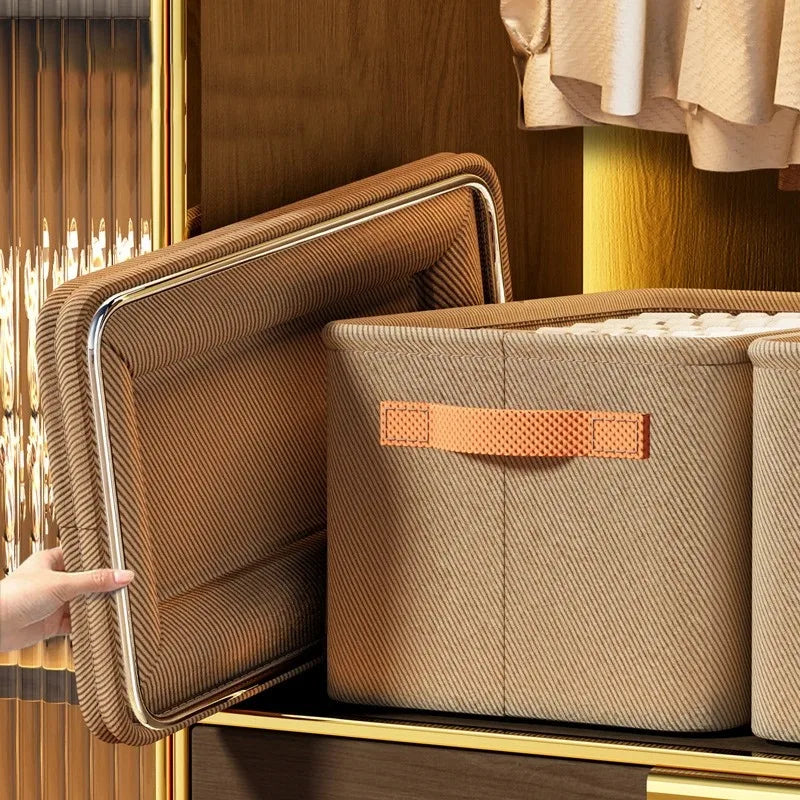 Thicken Fabric Clothes Organizer Storage Box for Sweaters Pants Jeans Drawer Wardrobe Multipurpose Foldable Home Storage Lockers Qme