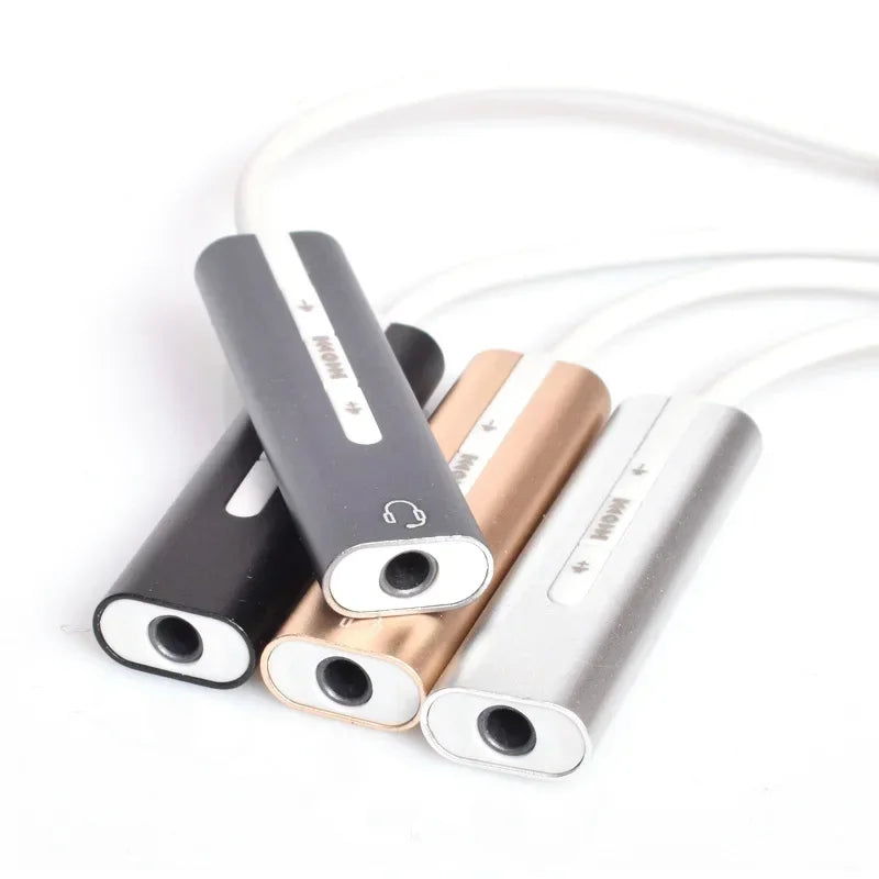 Type C USB External Sound Card USB C To 3.5mm Jack Audio Microphone Headphone Adapter for Macbook PC Laptop Sound Card Qme
