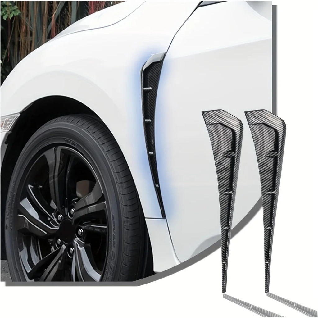 Car Fender Side Vent, 2pcs Carbon Fiber Spoiler Body Trim Cover, Airflow Inlet Air Hole Grille, Car Accessories For Most Cars Qme Carbon Fiber Pattern