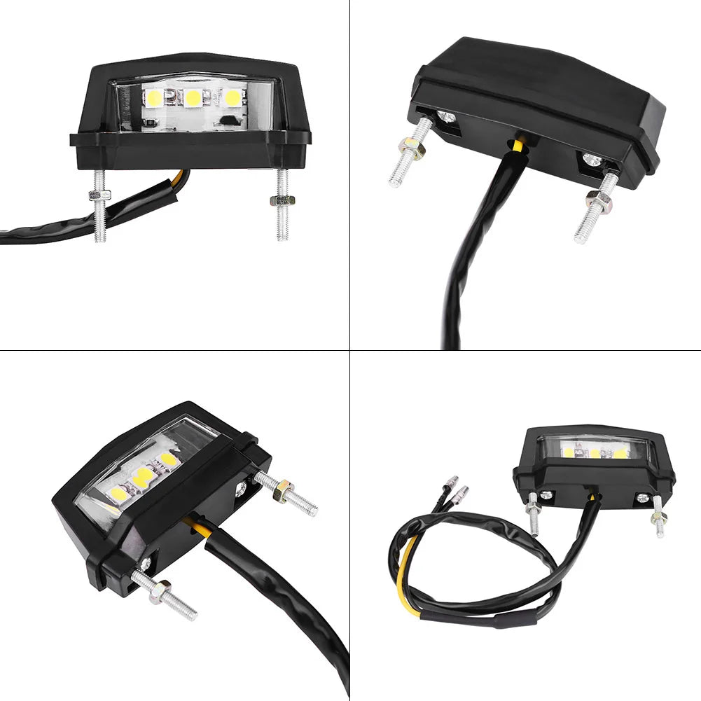 LED License Plate Light 12V Motorcycle Motorbike LED License Plate Light Rear Tail Lamp White Motorcycle Tail Light Qme