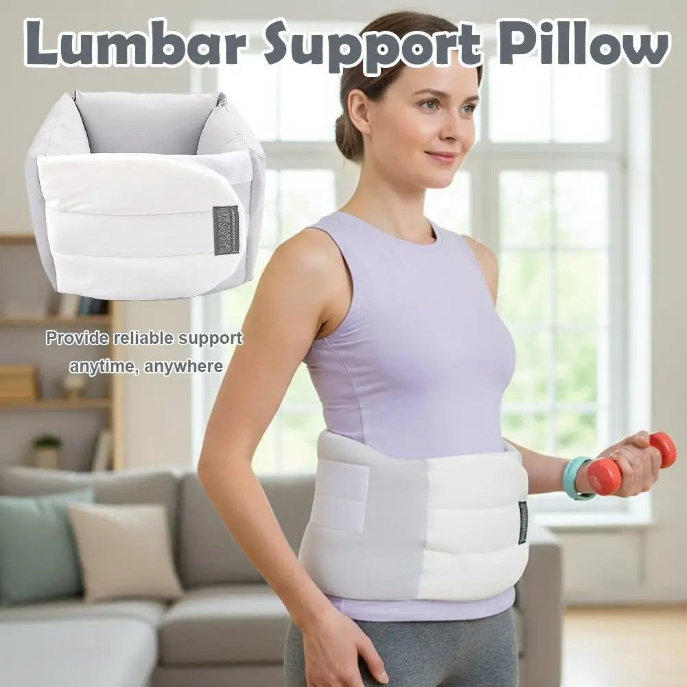 Deep Sleep Lumbar Support Pillow Flannel Waist Cushion For Back Pain Relief Side Sleeper Belly Sleeper Waist Brace Qme