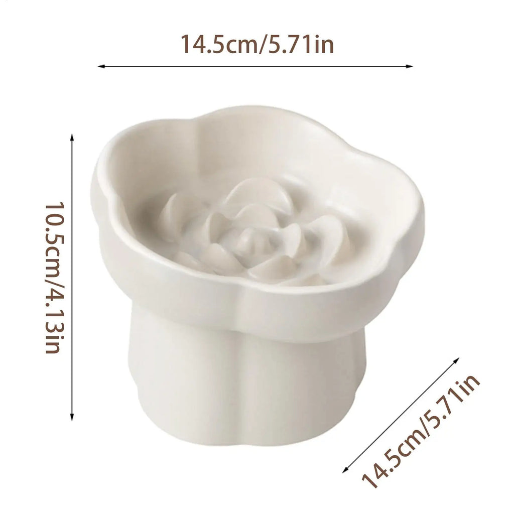 Slow Eating Cat Bowl Elevated Pet Licking Puzzle Bowl Anti-Slip Puppy Slow Feeder for Indoor Home Kitchen Living Room Balcony Qme