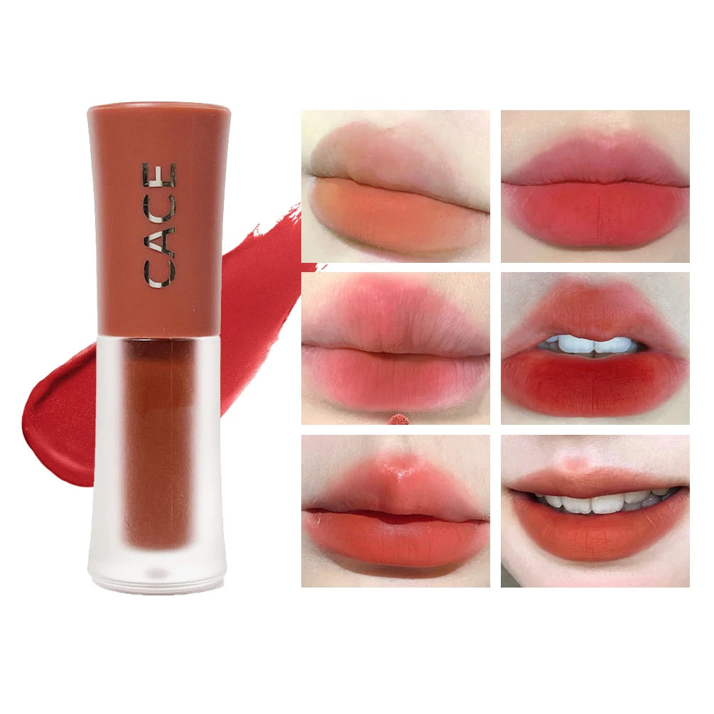 Sexy Red Lipstick Lip Gloss Makeup Waterproof Velvet Non-stick Cup 6 Colors Lip Tint Matte Long Lasting Liquid Lipstick Cosmetic Qme