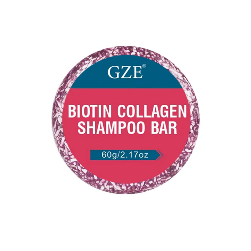 GZE Biotin Collagen Shampoo Bar Clarifying Shampoo for Men & Women Strengthening Qme GZE415