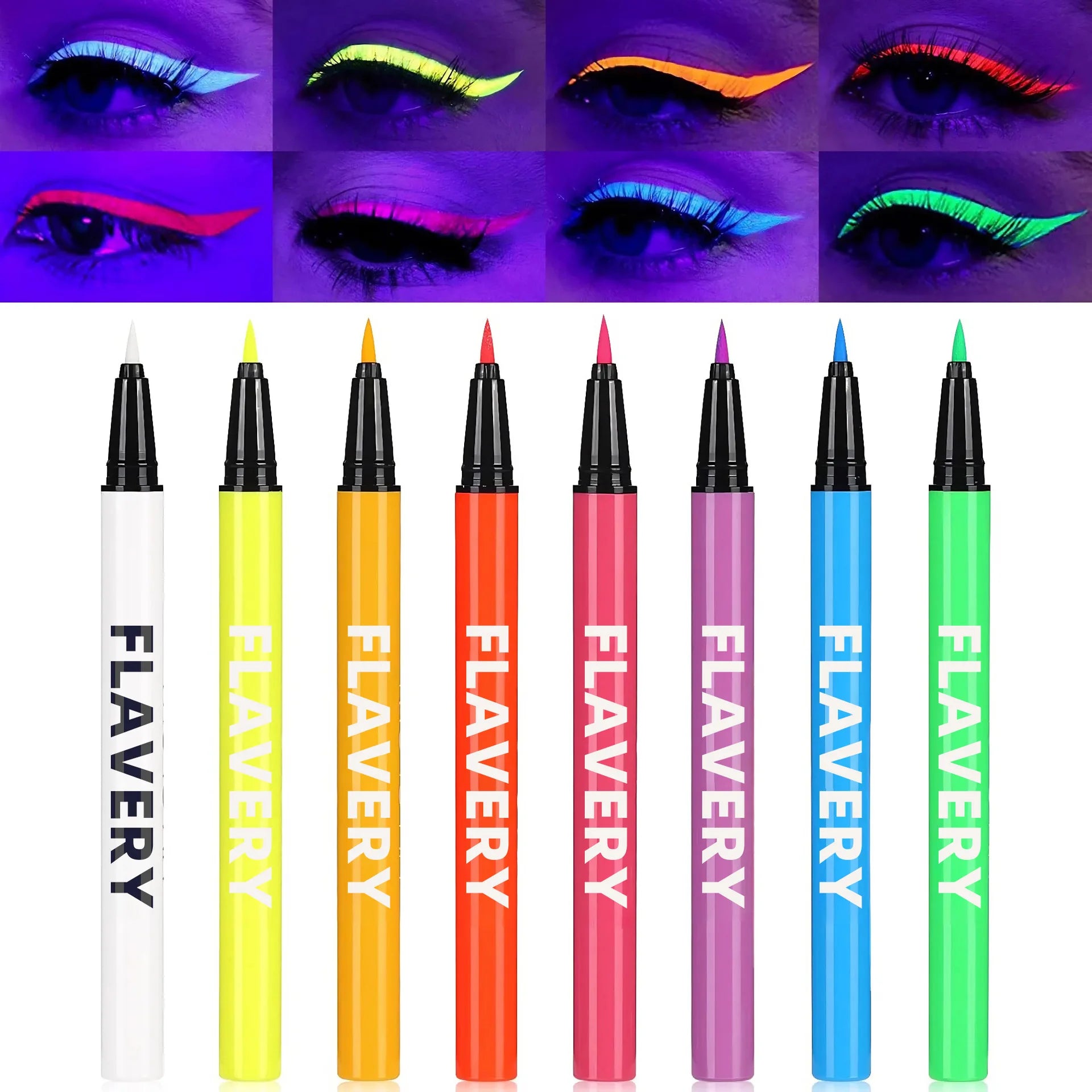 8-color Fluorescent UV Eyeliner Waterproof Sweat-proof Face Paint Pen Qme