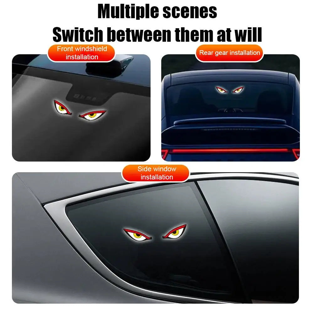Devil Eyes Light LED Eye Car Display Windshield Atmosphere Lamp Solar Qme