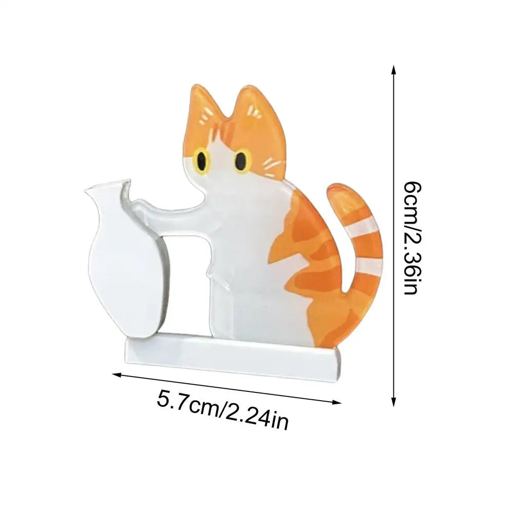 Cat Whisker Fridge Magnet Decorative Acrylic Cute Wide Opening Cat Whiskers Storage Container for Refrigerators Washing Machines Qme D