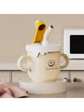 Milk Cup Handle Scale Double-layer Insulated Heat-resistant Straw Qme white 301-400ml