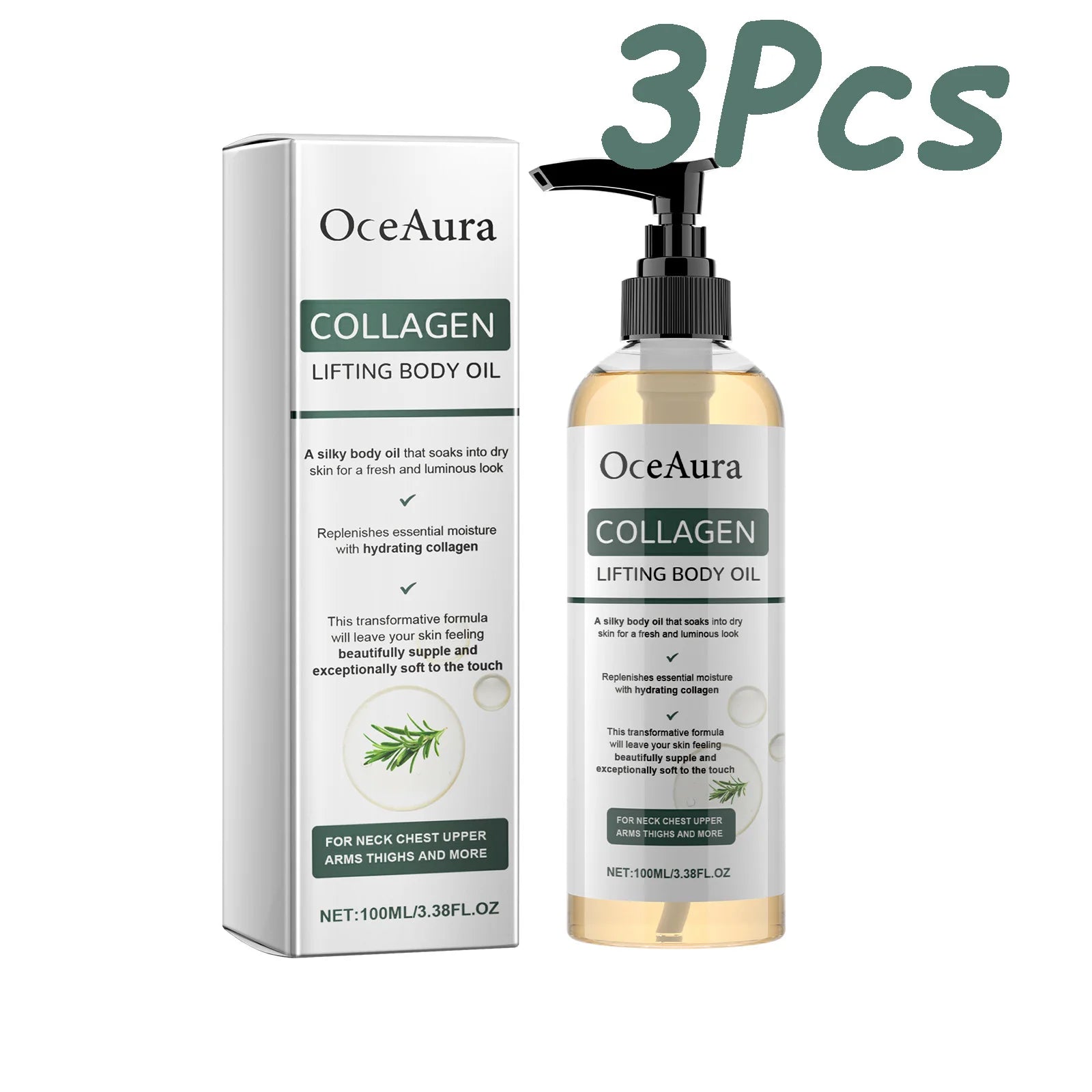 Collagen Lifting Body Oil Hydrating Tightening Whole Body Massage Essential Oil Lifting Firming Body Oil for Dry Skin Moisturize Qme 300ml Boxed