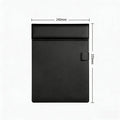 A4 Clipboard Folder Work PU Leather File Clip Document Holder Qme Black