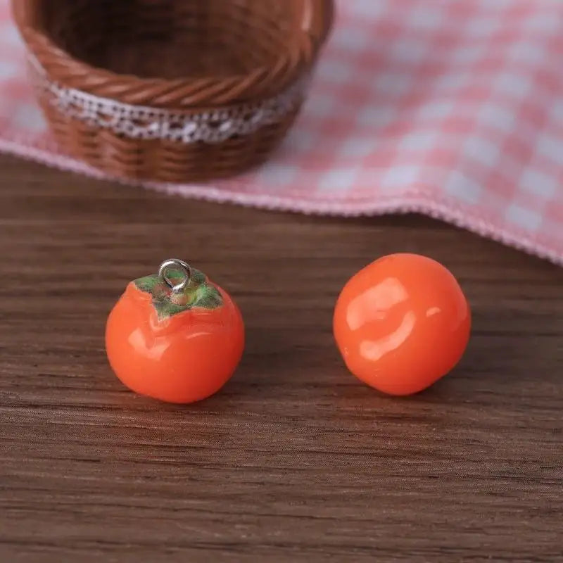 Cute 3D Simulated Resin Fruits Charms 2Pcs for DIY Handmade Jewelry Craft Making Earring Bracelet Phone Hanger Qme A5