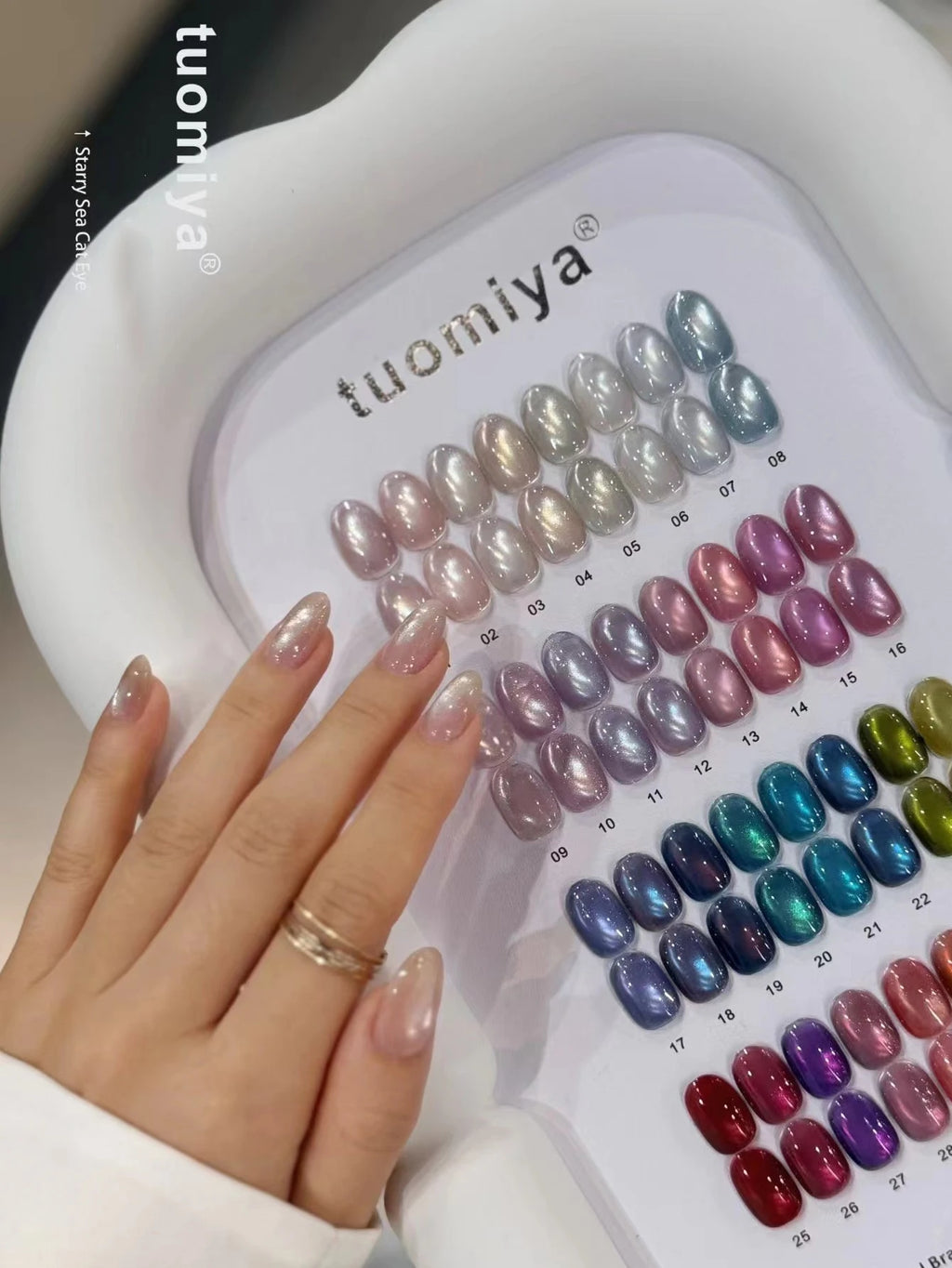 32-Color All-season Colorful Aurora Cat Eye Nail Polish Chart UV Gel Qme