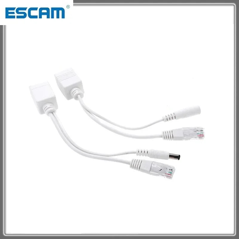5pairs POE Splitter For 2MP 5MP HD IP Camera POE Adapter Cable Tap Power Supply Module 12-48V Separator Combiner Male and Female Qme