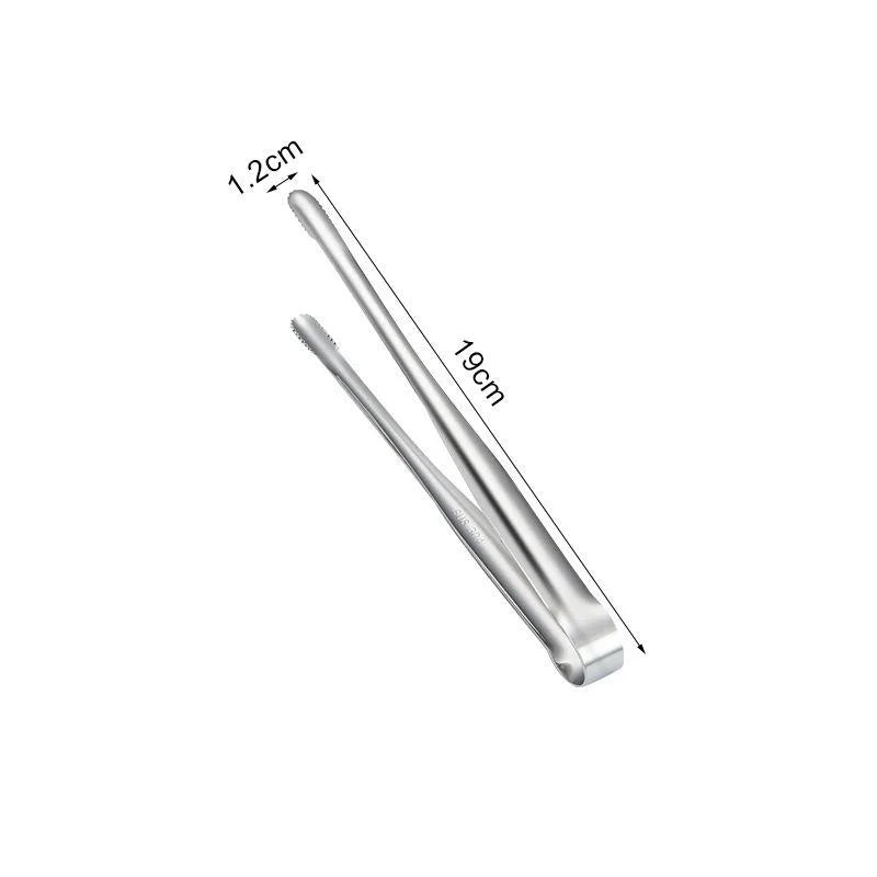 Stainless Steel Barbecue Tongs Kitchen Vegetable Reusable Meat Qme 19cm