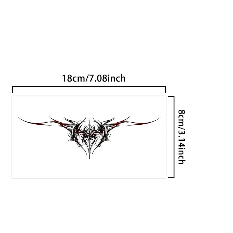 Dark Black Line Tattoo Sticker Temporary Tattoo Waterproof Long-Lasting Sexy Symmetrical Pattern Couple Fake Tattoo for Qme SS-057