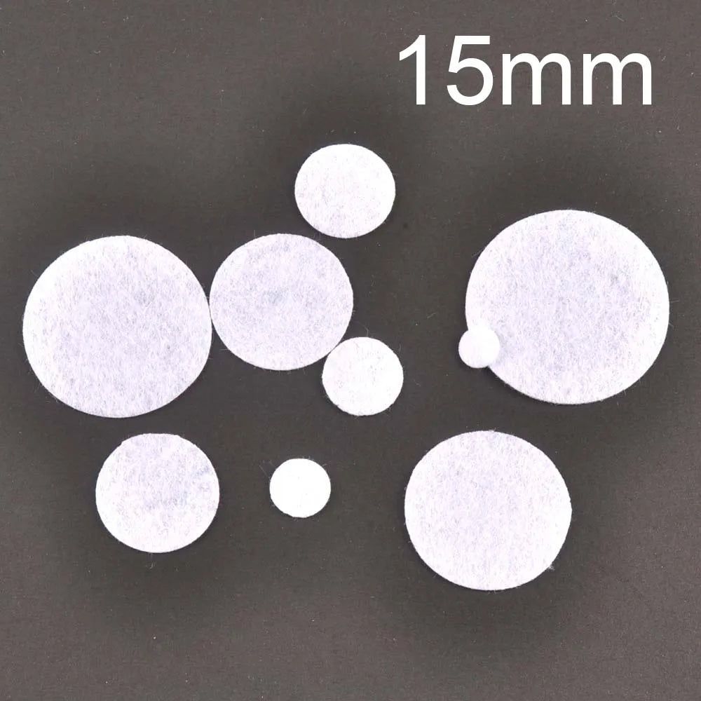 200Pcs Black White Round Felt Patches Apparel Appliques DIY Sew-On Clothes Decor Handmade Crafts Sewing Fabric Accessory 10-50mm Qme White-15mm