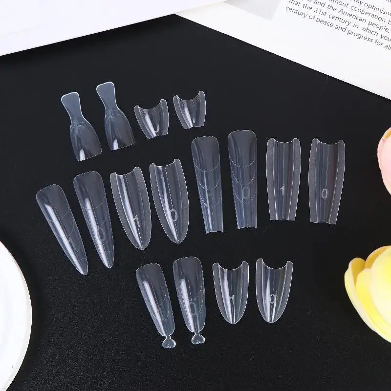 Sandwich Nail Mode Extension Almond Coffin 15 Rapid Dual Forms Bottom Qme