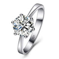 Fine Wedding Rings for Men Women Gift S925 Sterling Silver Color Austrian Crystal Engagement Proposal Ring Jewelry Bague Femme Qme 5