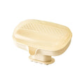 Sucker Soap Dish Holder Lid Self-draining Tray Case Portable Qme Beige