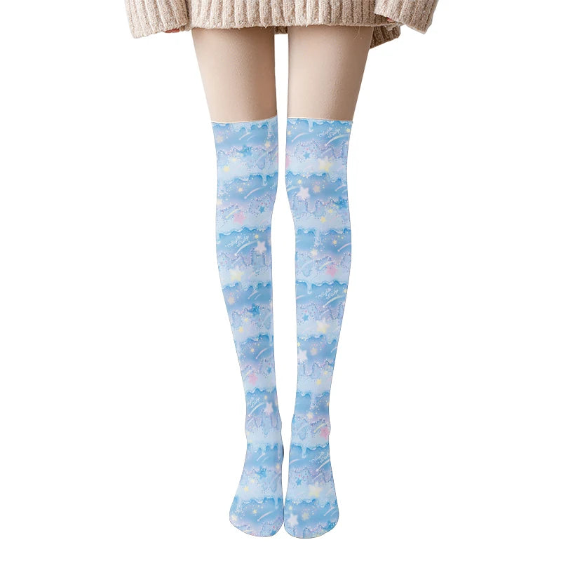 Fun Cartoon Women's Stockings Candy Strawberry Sexy Cute Tall-legged Qme style7 One Size