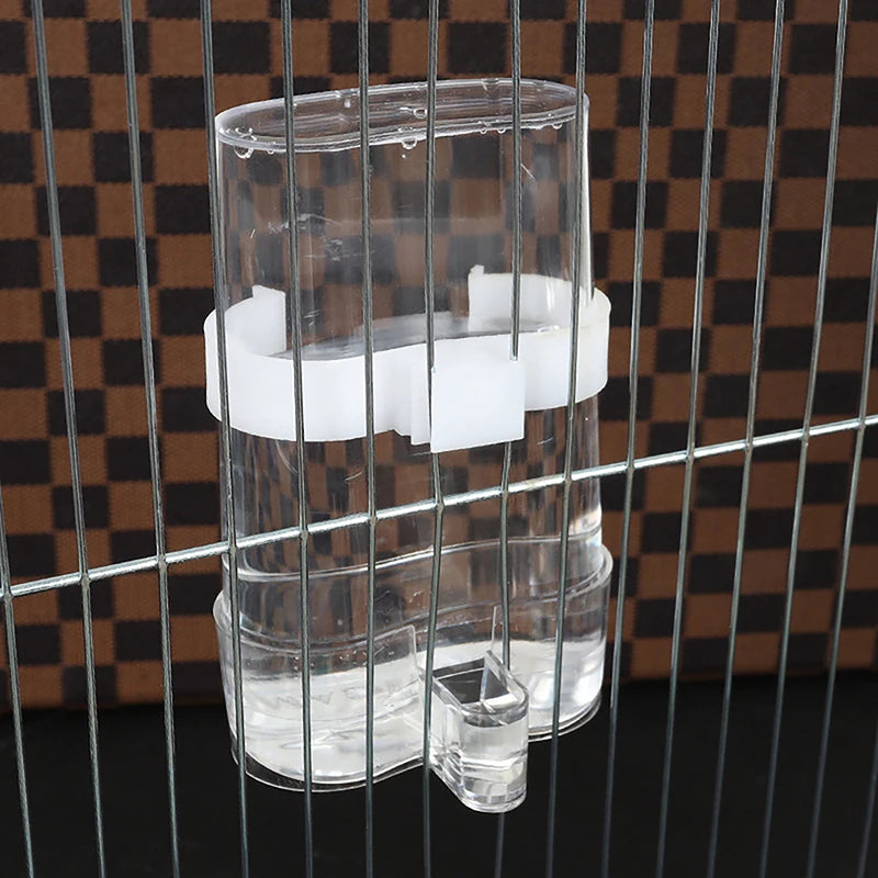 2 Parrot Canary Parakeet Cage Food Drinking Feeding Supplies Plastic Qme