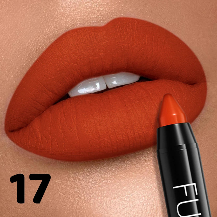 16 Nude Brown Lipliner Pen Waterproof Lipstick Sexy Red Matte Contour Qme 17