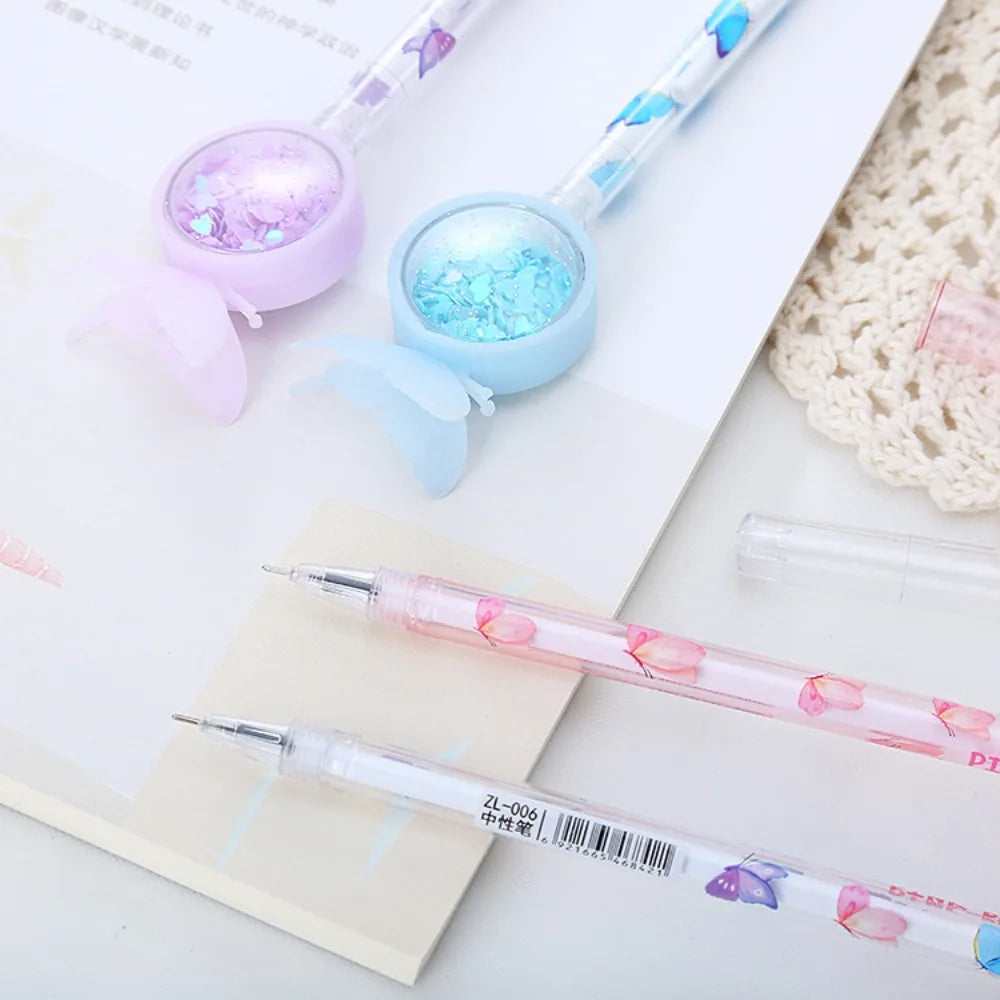 Butterfly Gel Ink Pen Novelty Holiday Pen with Black Ink, Suitable for Nurses, Students,Teachers, Classroom Office Supplies Qme