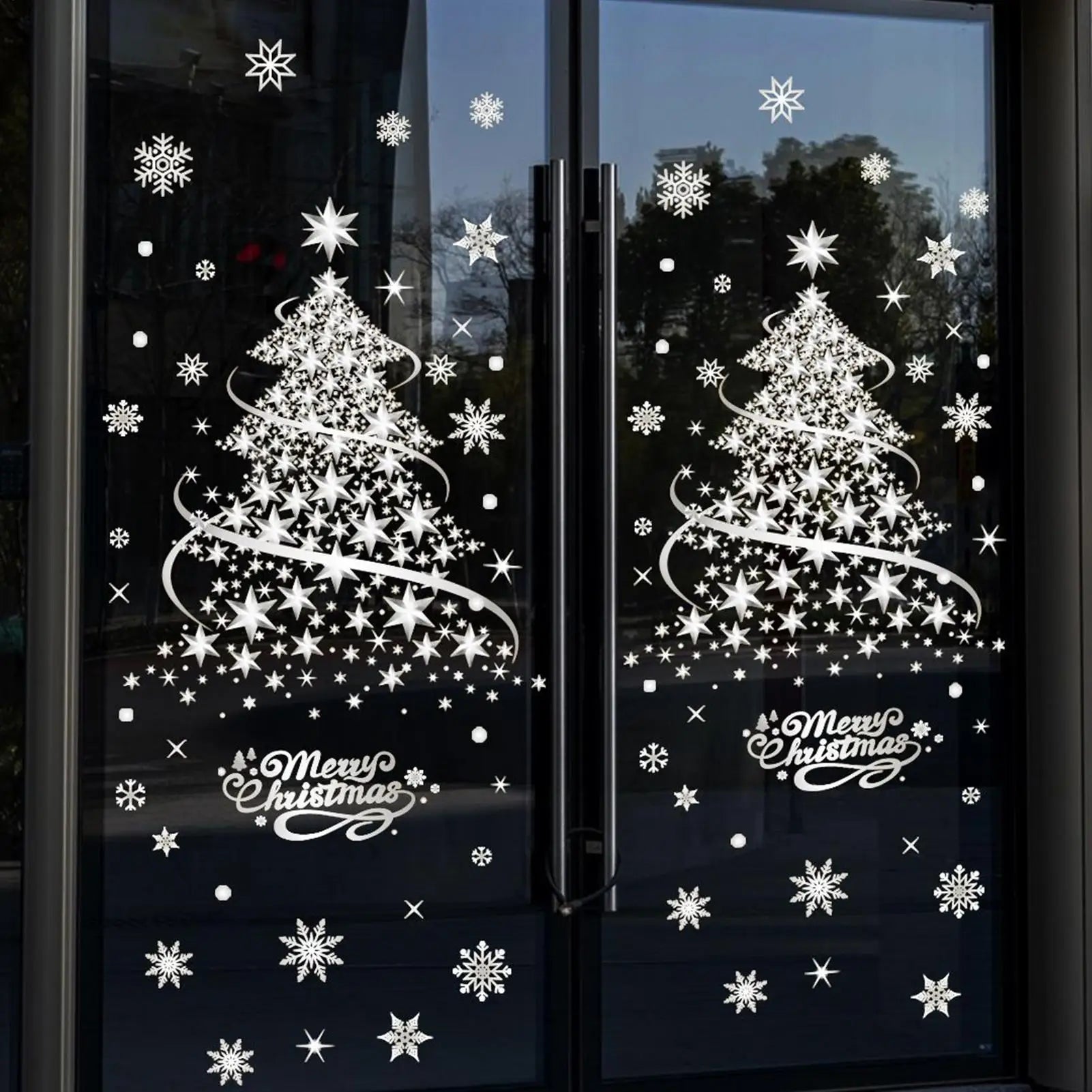Christmas Window Clings 2 Sheets Decals 13 7 X Static Tree Seasonal Qme