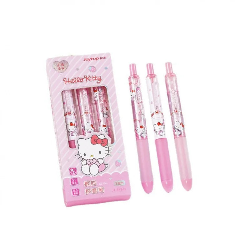 Hello Kitty Push-Button Ballpoint Pen Student ST: Easy to Write With Quick-Drying Black Ballpoint Pen Qme
