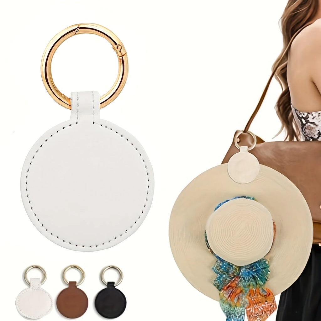 1PC Magnetic Hat Clip On Bag Hat Holder For Handbag Backpack Luggage PU Leather Hat Keeper Clip Travel Bag Accessories Qme White