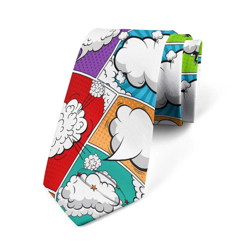 Trendy Players Street Art Tie Casual Fashion Funny Men's Wedding Qme style7