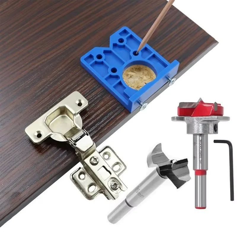 35mm Drill Bits woodworking Door Hole Opener Cabinet Accessories Tool Hinge Hole Drilling Guide Locator Hinge Drilling Jig Qme