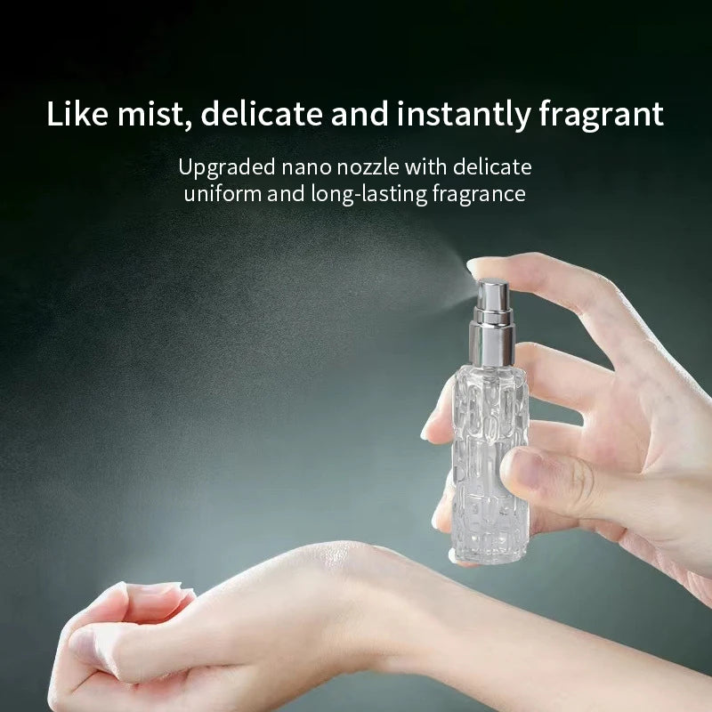 Glass Perfume Spray Bottle Aluminum Head Dispenser Press Empty Qme