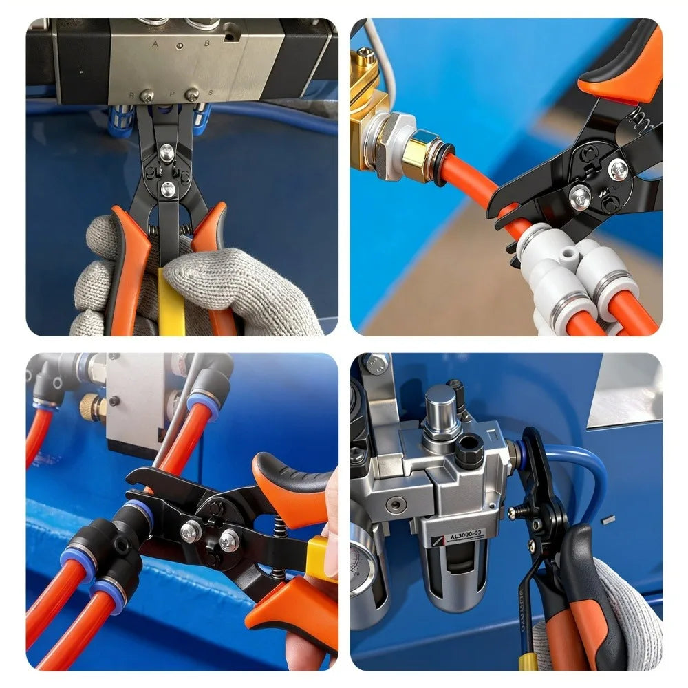 Press Type Air Tube Pliers Pneumatic Air Pipe Connector Quick Disconnect Disassembly Tool Industrial Maintenance Crimping Tool Qme