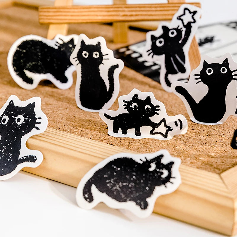 Mr. Paper 45Pcs/box Cute Cat Theme Box-Packed Stickers Handbook DIY Material Decoration Kawaii Stickers Korean Stationery Qme