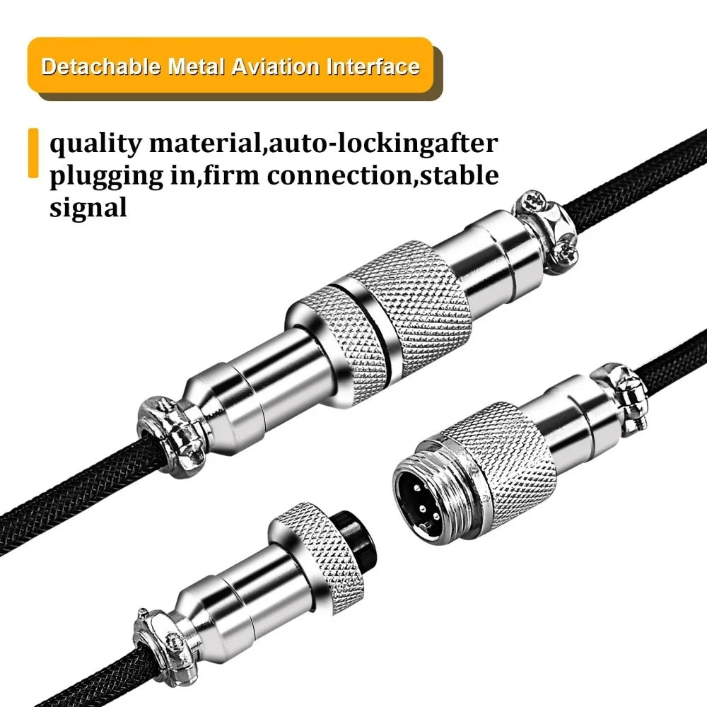 USB Type C Mechanical Keyboard Coiled Cable Hardware Linker USB Mechanical Keyboard Spring Cable Spiral Gaming Usb Keyboard Cord Qme