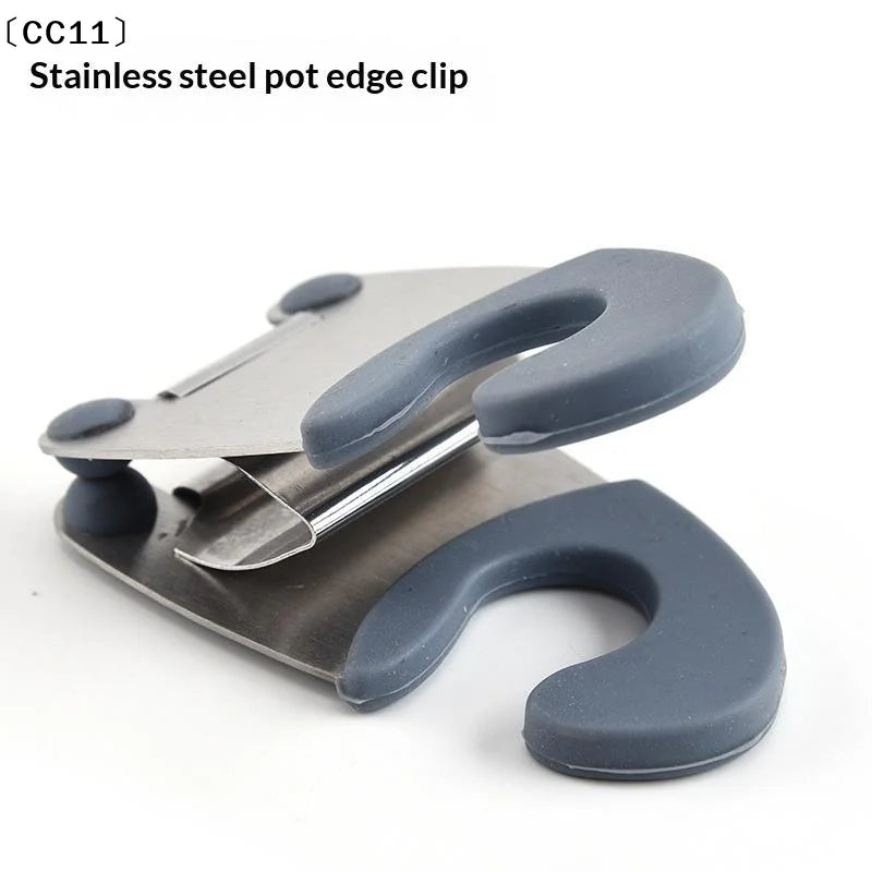 Pot Spoon Holder Clip Anti Scald Silicone Grip Spatula Fork Cooking Qme
