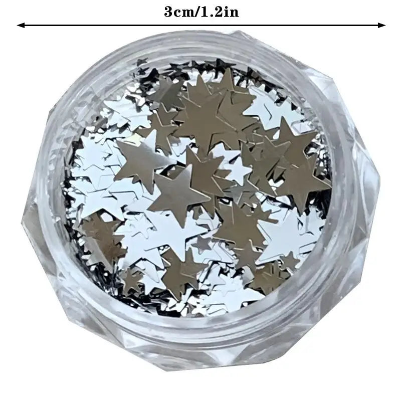 Mixing Sparkling Star Nail Glitter Pentagram Decor Salon Design Cute Qme