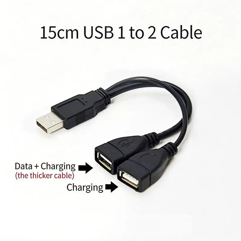 Dual USB Charging Cable 1 2 Offline Fast Data Sync Durable Portable Qme