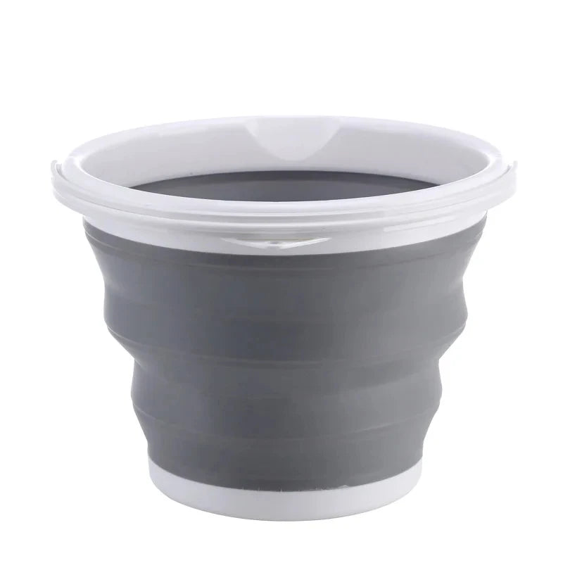 3L Collapsible Bucket Portable Folding Water Bucket Car Washing Fishing Bucket Household Plastic Travel Outdoor Camping Bucket Qme Grey