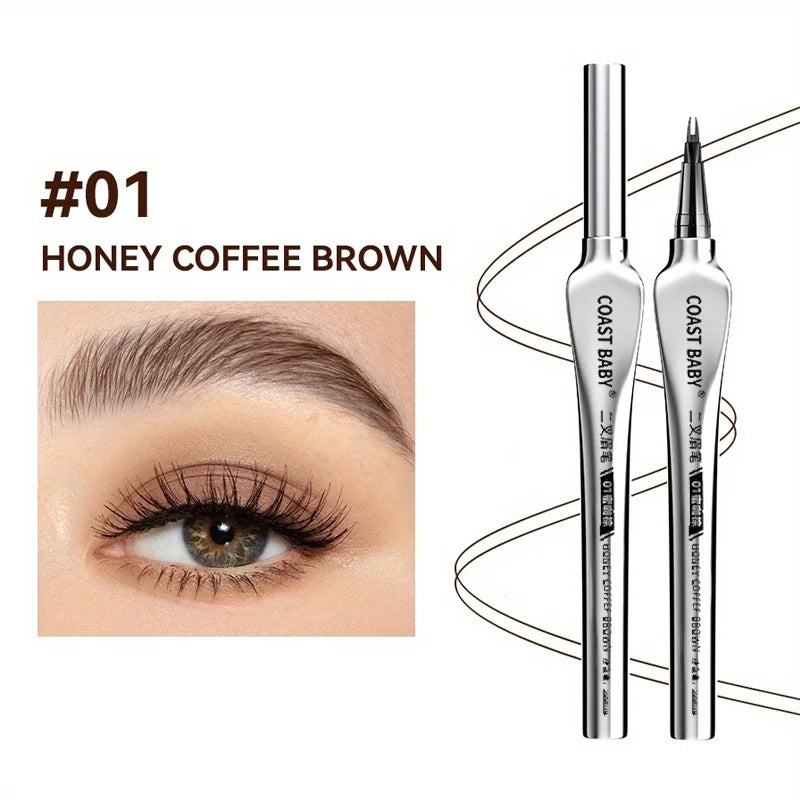 Beginner Friendly 2 Forks Tip Eyebrow Pen COAST BABY Waterproof Long Qme B2-10-01