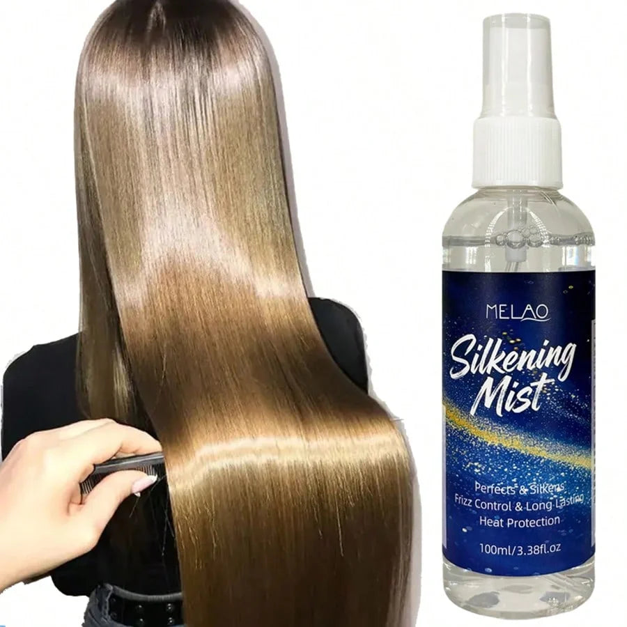 MELAO Hair Silkening Mist, Perfect & Silky, Frizz Control & Long Lasting Heat Protection, Adds Shine & Smoothness Qme