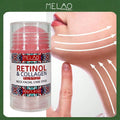 Retinol Collagen Face & Neck Stick, MELAO Day & Night Care Stick with Retinol & Collagen, Anti Aging Stick for Neck & Face Qme MELAO-199 40g