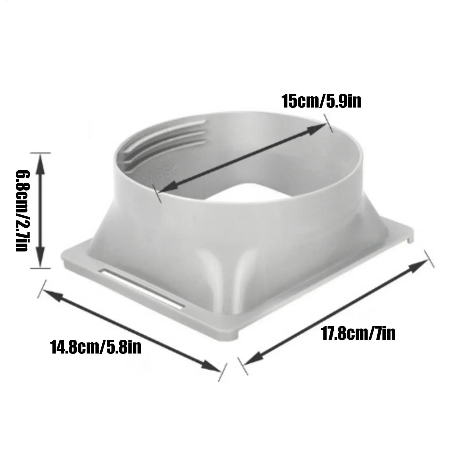 Portable AC Exhaust Hose Connector Square Universal 5.9in Mobile AC Exhaust Hose Adapter For Clockwise Counterclockwise Threads Qme