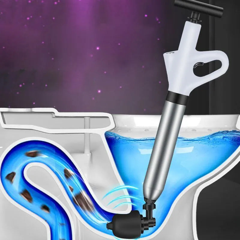 Stainless Steel Toilet Pipe Dredger Pneumatic Household High-pressure Dredging Tool Set Thickened Wall Cylinder Sturdy And Safe Qme