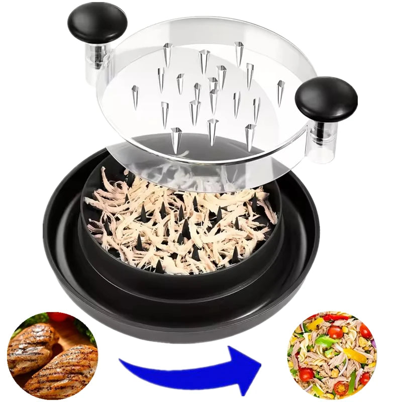 Large Chicken Breast Shredder Tool Visible Lid Meat Grinder For Chopping Chicken Beef Cabbage Vegetables Rotating Kitchen Tool Qme
