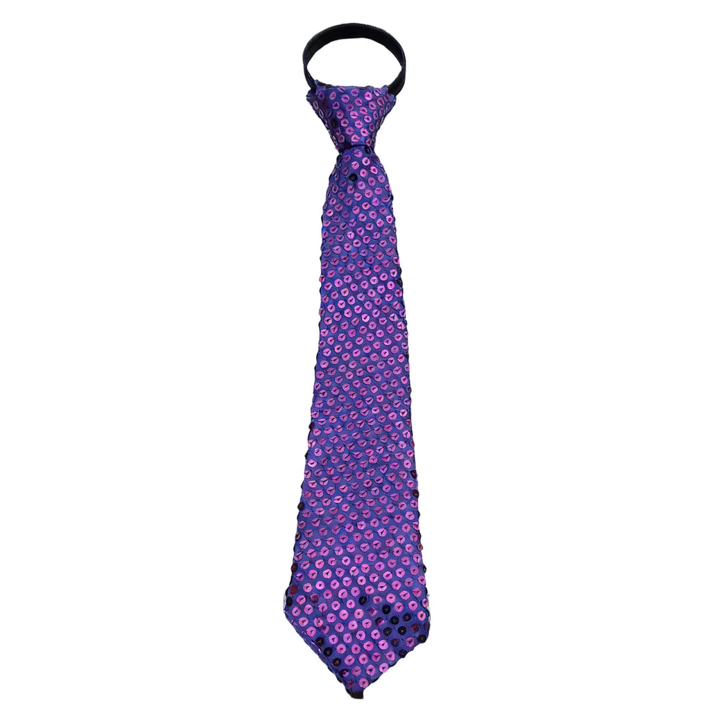 Shiny Sequins Neck Ties Men Women Stage Glitter Performance Prom Paillette Accessories Fashion Party Adjustable Necktie Qme