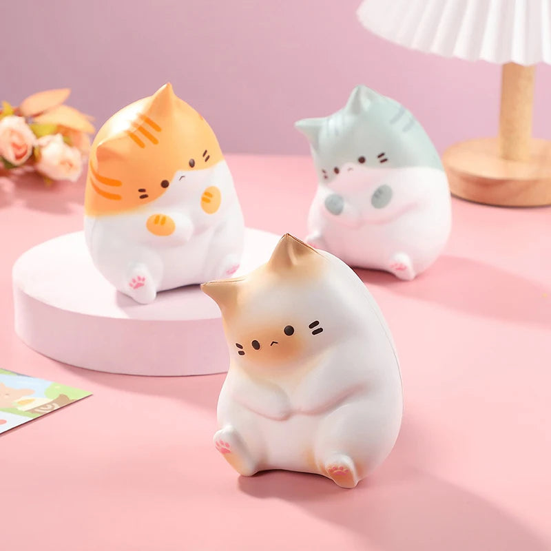 Cartoon-printed Cat Stress Relief Ball PU Slow-rising Squeeze Qme