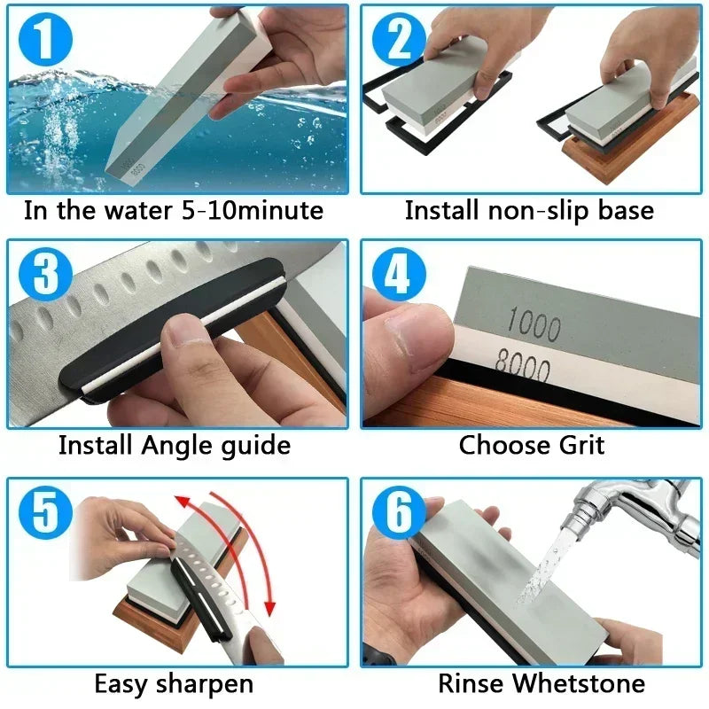 2 in 1 Professional Sharpening Stones Knife Sharpener Double-side Whetstone Grinder Stone Watster Stone Kitchen Gadgets Qme